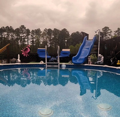 above ground pool slide