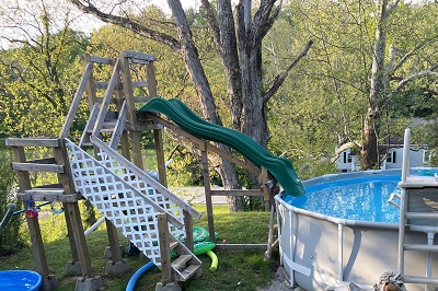 above ground pool slide