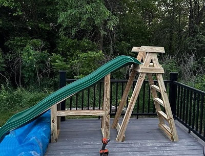 above ground pool slide