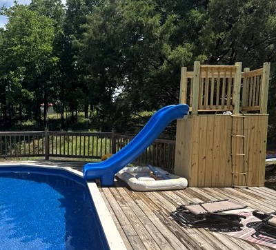above ground pool slide