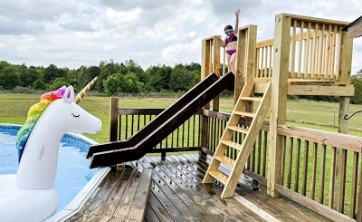 above ground pool slide