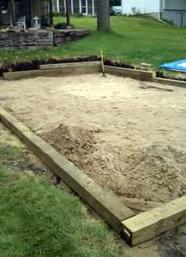 raised area for above ground pool