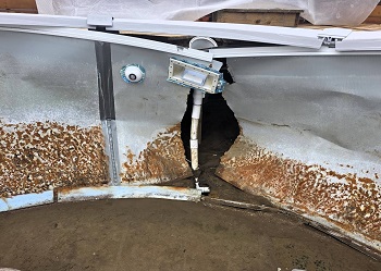 Damaged Pool Wall