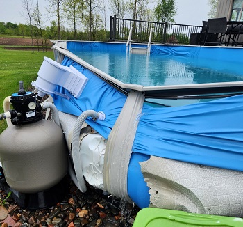 Pool Liner About to Burst