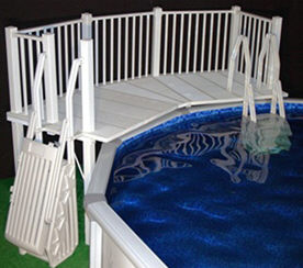 resin above ground pool deck