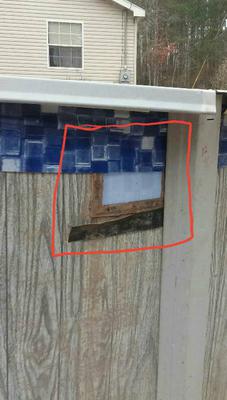 skimmer opening behind an upright