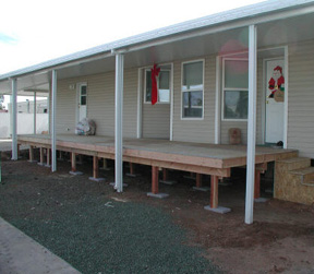 mobile home awning and deck