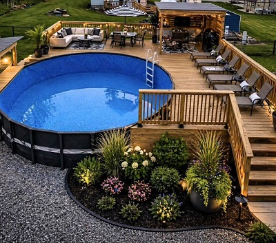 deck and pool landscaping