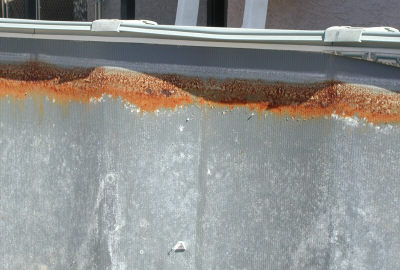 rust on above ground pool wall