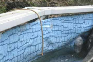 pool wall out at top